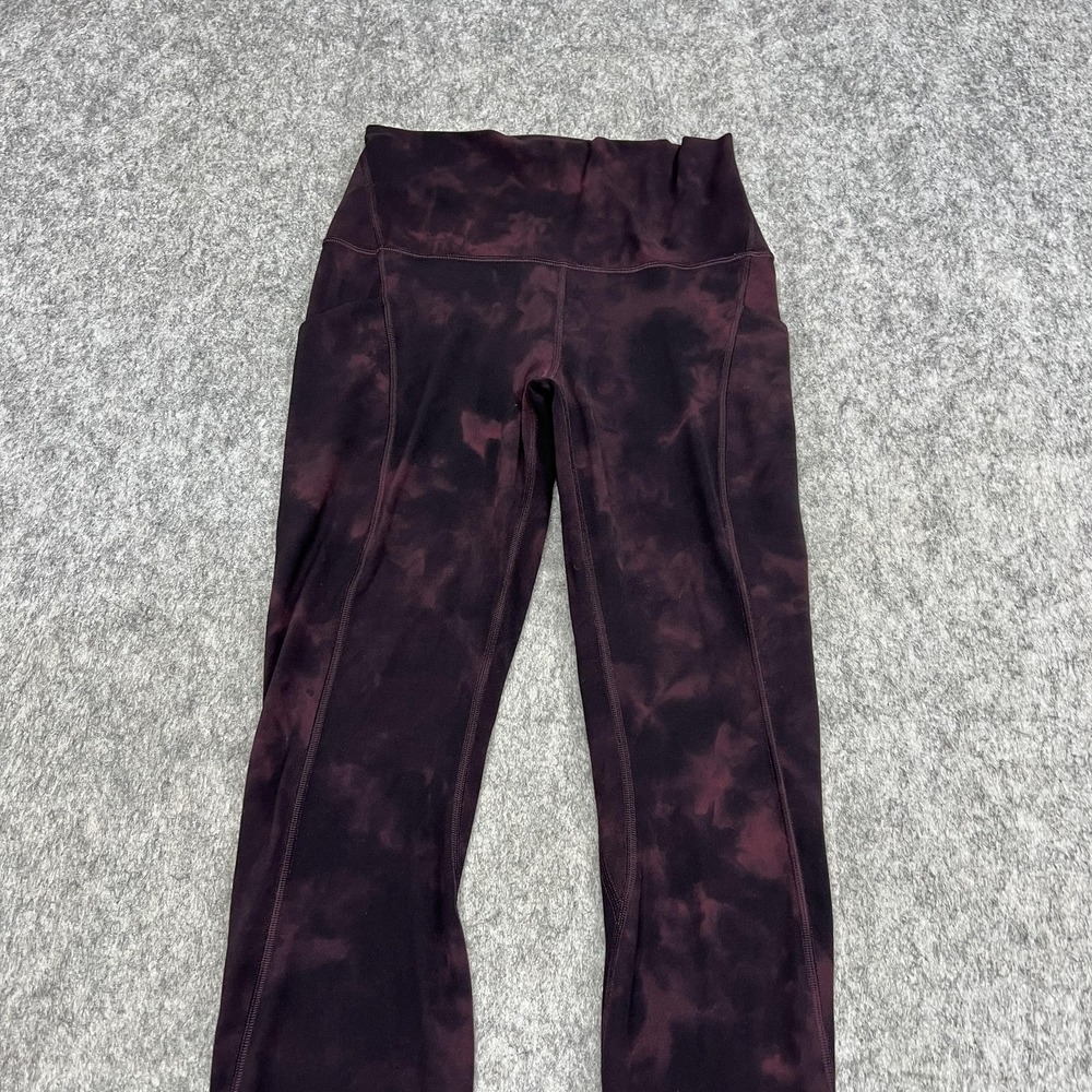 Lululemon Leggings Womens 6 Purple Tie Dye Align High Rise Pocket Ankle Pants - Picture 5 of 16